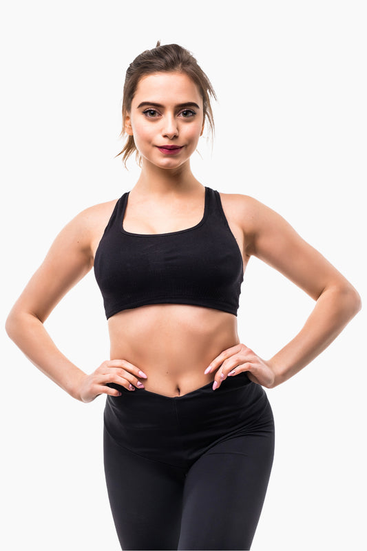 Women's Essential Black Sports Bra & Leggings Set